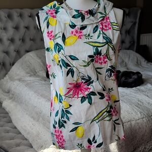 Talbots Floral Citrus Sleeveless Blouse